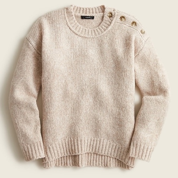 J. Crew Button-Shoulder Crewneck Sweater - Picture 1 of 5